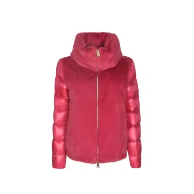 Herno High-neck Down Jacket In Pink