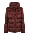 Herno High-neck Drawstring Padded Jacket In Brown