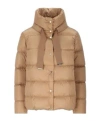 Herno Satin Down Jacket In Nude
