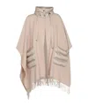 Herno Fringed Cape In Nude