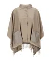 Herno Poncho In Summer Silk And Nylon Ultralight In Neutral