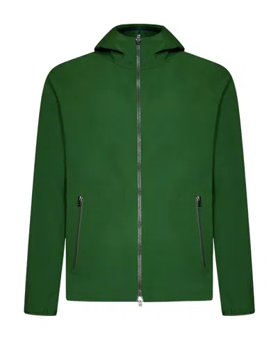 Herno High-neck Hooded Jacket In Green