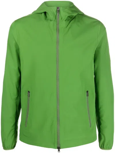 Herno High-neck Hooded Jacket In Grün
