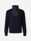 Herno Cotton Zip-up Sweatshirt In Blue
