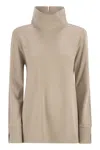 Herno Women High-neck Jumper In Viscose Blend In Brown