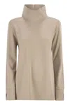 Herno Women High-neck Jumper In Viscose Blend In Neutral