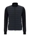 Herno High-neck Knitted Padded Jacket In Black