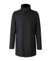 Herno Antracite Coat With Zip And Buttons Closure