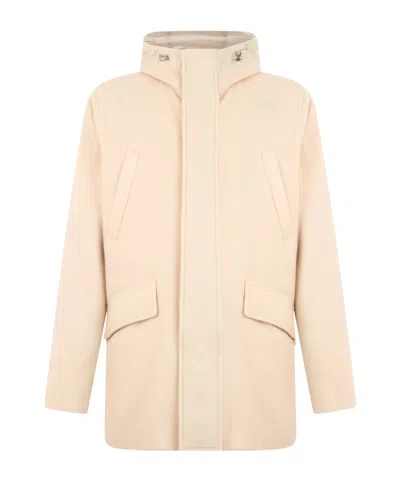 Herno High Neck Long-sleeved Jacket In White