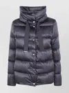 Herno High Neck Padded Cape Jacket In Gray