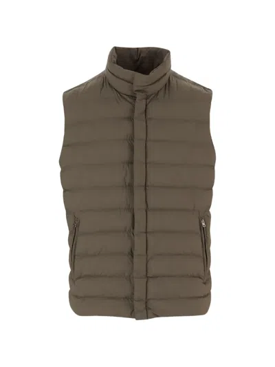 Herno High-neck Padded Gilet In Green