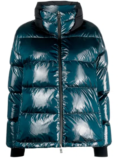 Herno High-neck Padded Jacket In Blue
