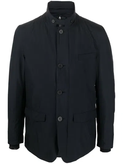 Herno High-neck Padded Shirt Jacket In Blue