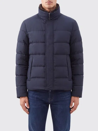 Herno High Neck Quilted Down Jacket In Water-repellent Nylon In Blue