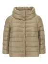 Herno High-neck Quilted Jacket In Brown