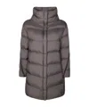 Herno Medium Down Jacket With Zip In Gray