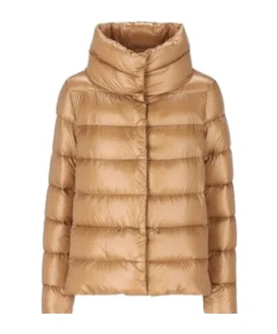 Herno High-neck Quilted Padded Jacket In Nude & Neutrals