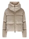 Herno High-neck Sequin Jacket In Neutral