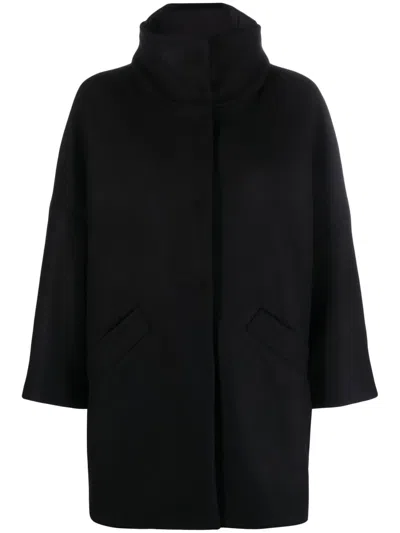 Herno Women Hooded Cape In Black