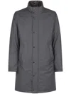 Herno High-neck Single-breasted Coat In Grey