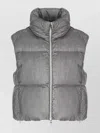 Herno High Neck Sleeveless Quilted Jacket In Gray