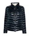 Herno Puffer Jacket With High Collar And Drawstring In Black