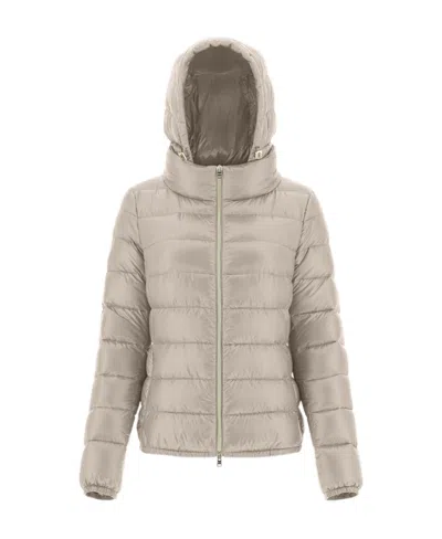 Herno High-shine Puffer Jacket In Nude