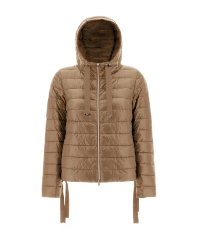Herno Bomber Jacket In Nylon Ultralight In Camel