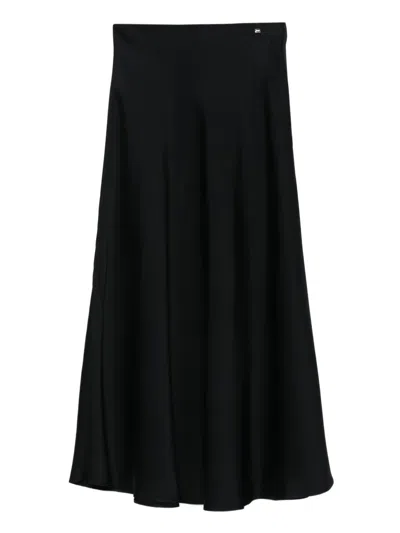 Herno High-waisted Flared Skirt In Black