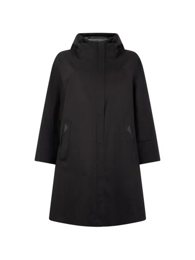 Herno High-collar Hooded Coat In Black
