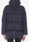 Herno High-collar Nylon Down Jacket In Black
