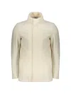 Herno High-collar Single-breasted Coat In Neutral