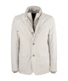 Herno High-neck Buttoned Padded Jacket In White