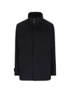 Herno High-neck Button-up Jacket In Blue