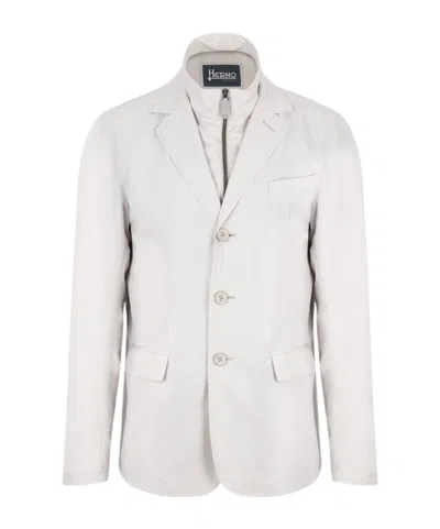 Herno High-neck Casual Jacket In White