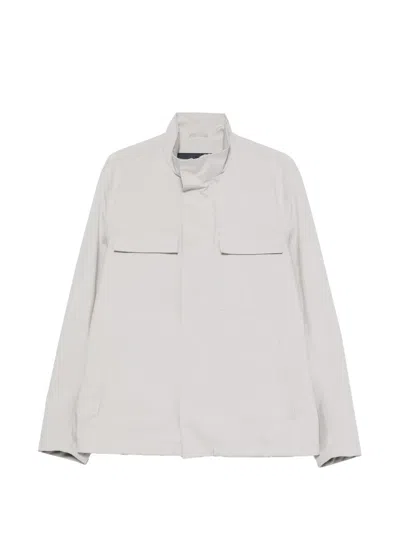 Herno High-neck Chest-pocket Jacket In Gray
