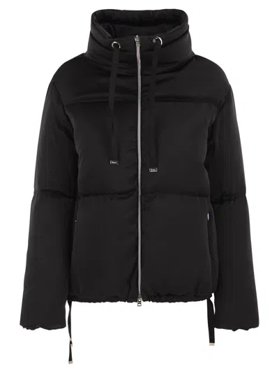 Herno High-neck Down Jacket With Drawstring Collar In Multi