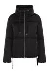 Herno High-neck Down Jacket With Drawstring Collar In Black