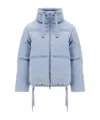 Herno High-neck Drawstring Zip-up Jacket In Blue
