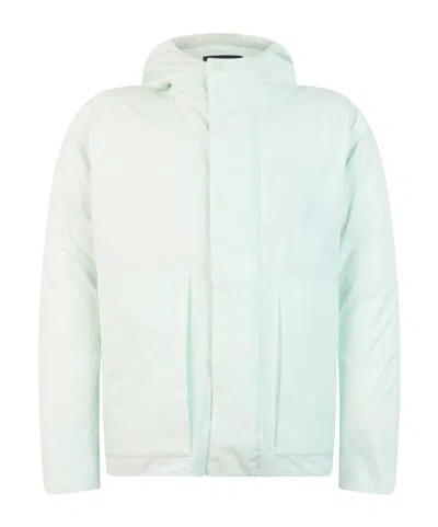 Herno High-neck Hooded Down Jacket In Blue
