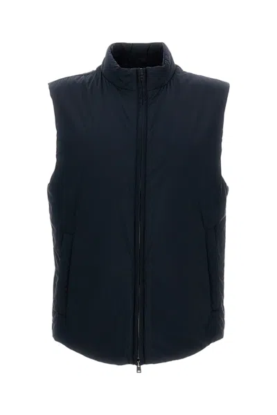 Herno High-neck Padded Gilet In Blue