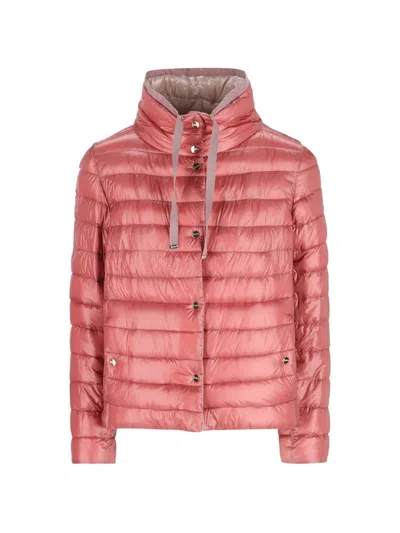 Herno High-neck Padded Jacket In Pink