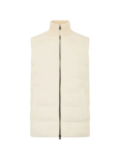 Herno High-neck Padded Vest In Neutral