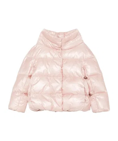 Herno Kids' High-neck Quilted Jacket In Pink