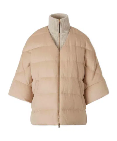 Herno High-neck Quilted Jacket In White