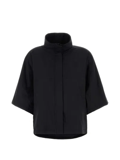 Herno High-neck Short-sleeve Jacket In Black
