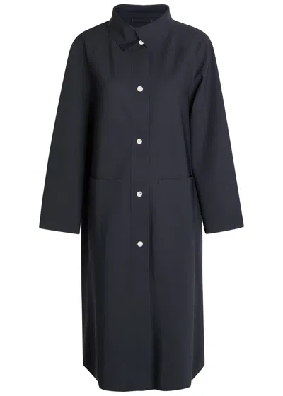 Herno High-neck Stretch-polyamide Coat In Blue
