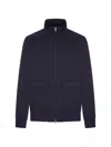 Herno Wool-blend Zip-up Bomber Jacket In Blue