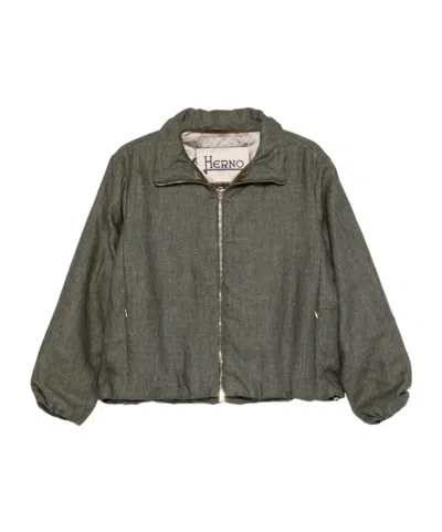 Herno High-neck Zip-up Jacket In Black