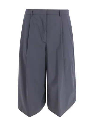 Herno High-waisted Cotton Bermuda Shorts In Animal Print